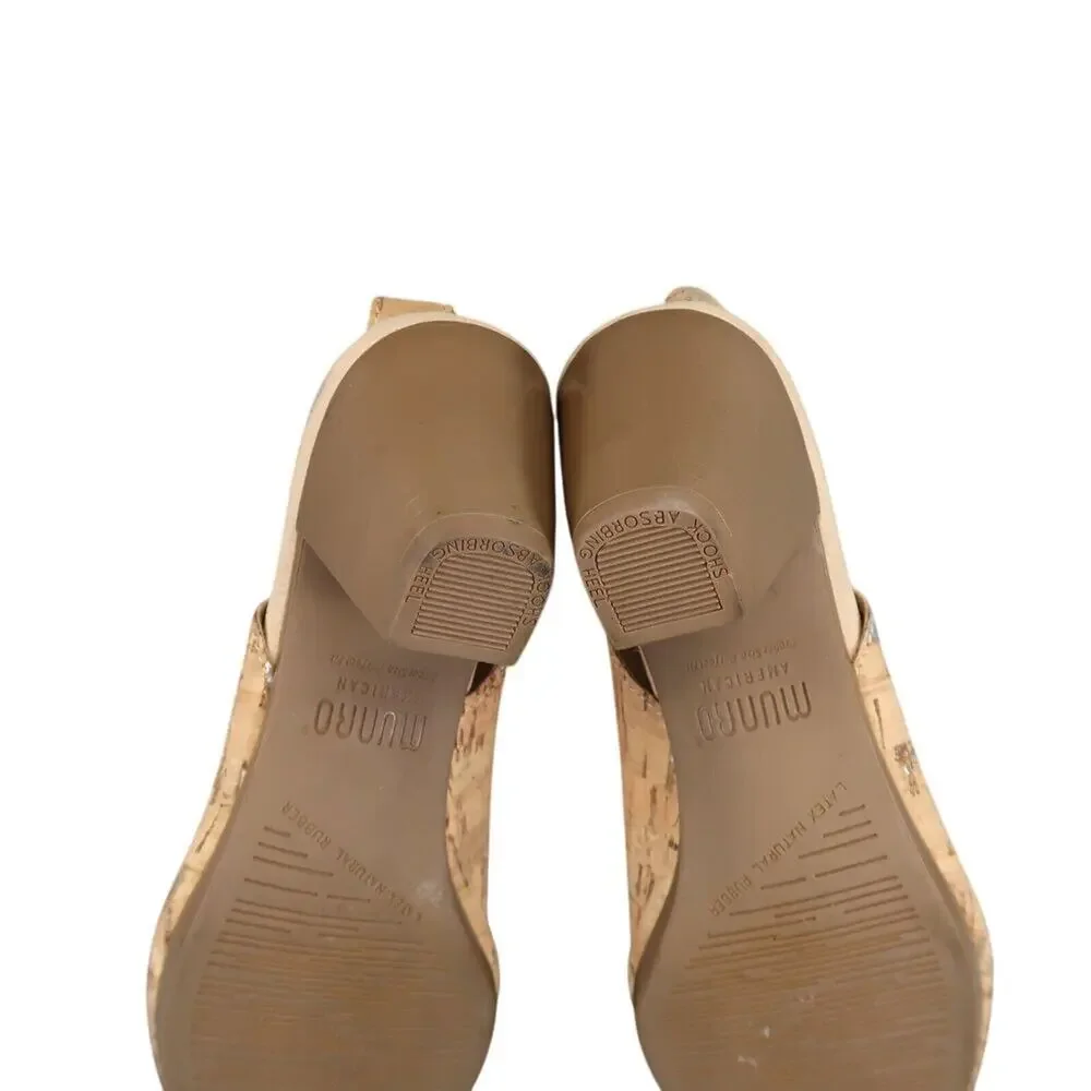 Munro Shoes Womens 5.5 Sandals Slingback Heel Open Toe Comfort Fashion Rochelle
